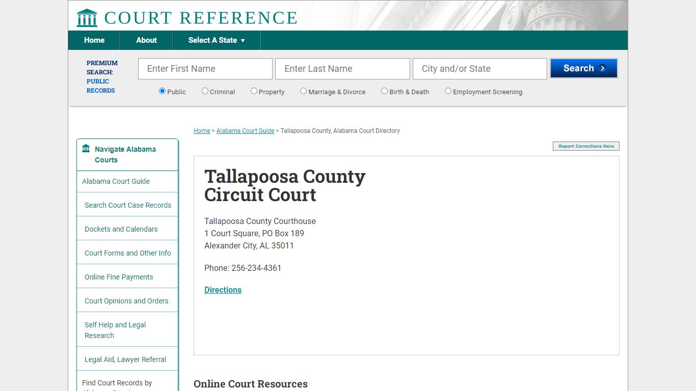 Tallapoosa County Circuit Court - CourtReference.com