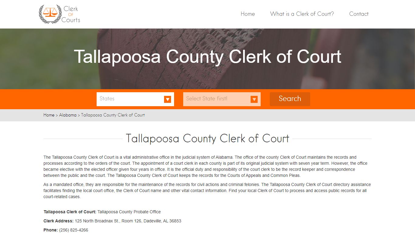 Tallapoosa County Clerk of Court